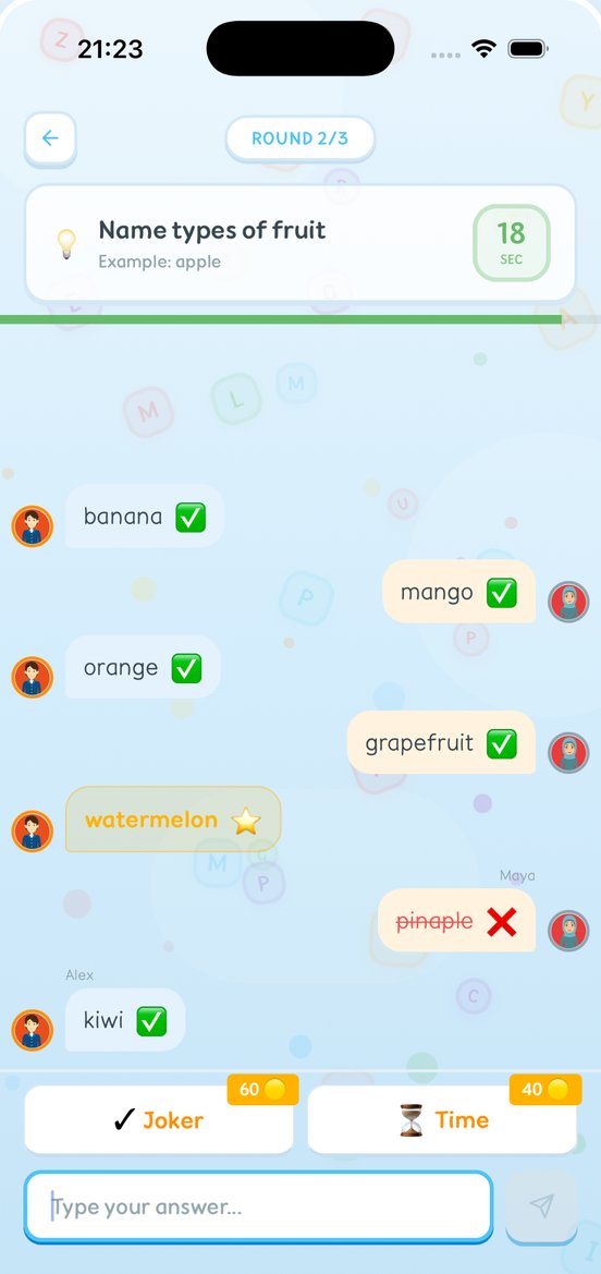 A Word Clash match in progress